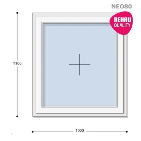 100x110 Műanyag ablak, Egyszárnyú, Fix Ablakszárnyban, Neo80 Rehau