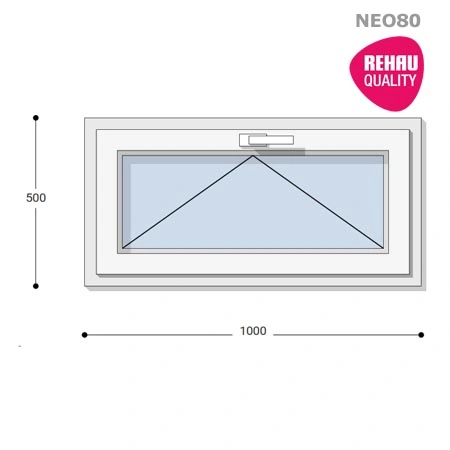 100x50 Műanyag ablak, Egyszárnyú, Bukó, Neo80 Rehau