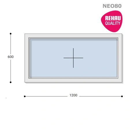 120x60 Műanyag ablak, Egyszárnyú, Fix, Neo80 Rehau