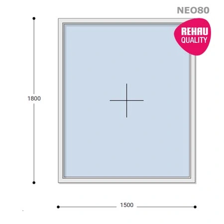 150x180 Műanyag ablak, Egyszárnyú, Fix, Neo80 Rehau