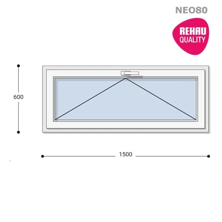 150x60 Műanyag ablak, Egyszárnyú, Bukó, Neo80 Rehau