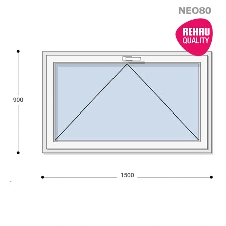 150x90 Műanyag ablak, Egyszárnyú, Bukó, Neo80 Rehau