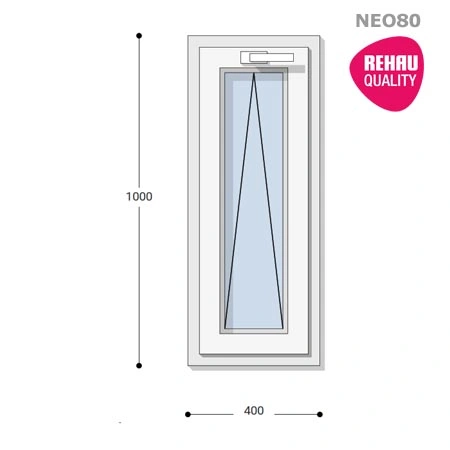 40x100 Műanyag ablak, Egyszárnyú, Bukó, Neo80 Rehau