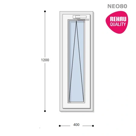 40x120 Műanyag ablak, Egyszárnyú, Bukó, Neo80 Rehau