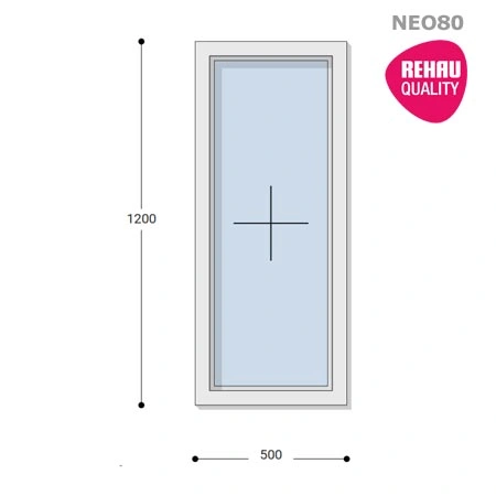 50x120 Műanyag ablak, Egyszárnyú, Fix, Neo80 Rehau