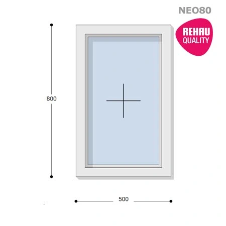 50x80 Műanyag ablak, Egyszárnyú, Fix, Neo80 Rehau