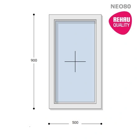 50x90 Műanyag ablak, Egyszárnyú, Fix, Neo80 Rehau