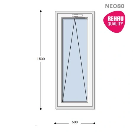 60x150 Műanyag ablak, Egyszárnyú, Bukó, Neo80 Rehau