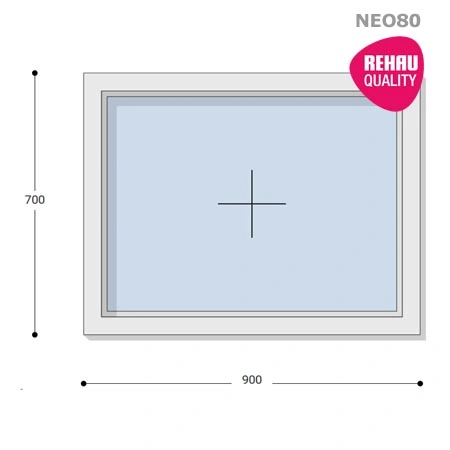90x70 Műanyag ablak, Egyszárnyú, Fix, Neo80 Rehau